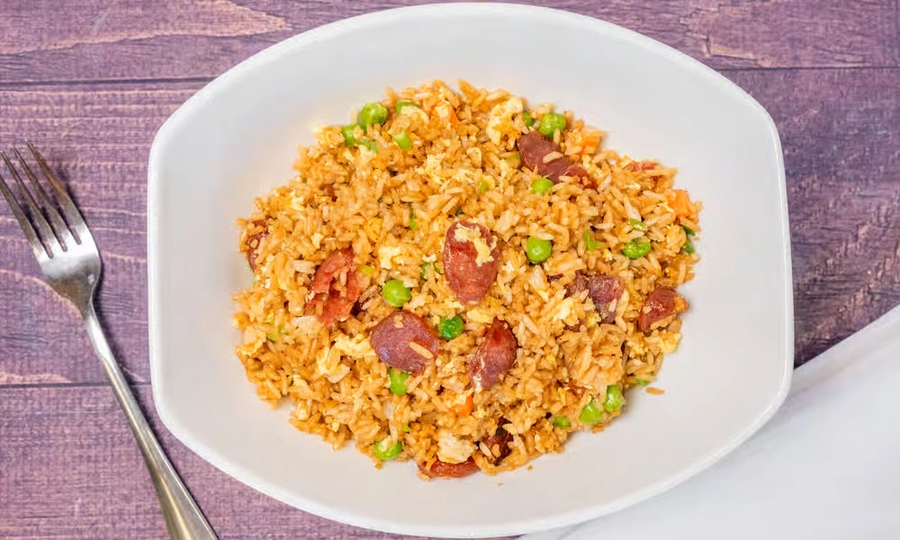 Chinese Sausage Crispy Noodles