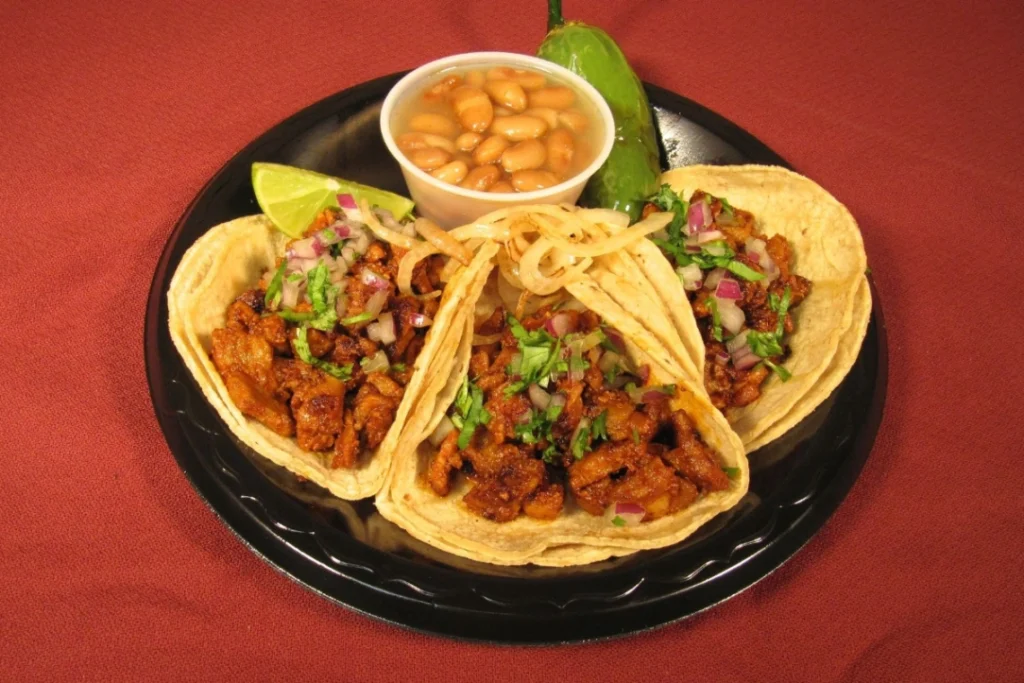 3 Soft Tacos With Side Pinto Beans Special
