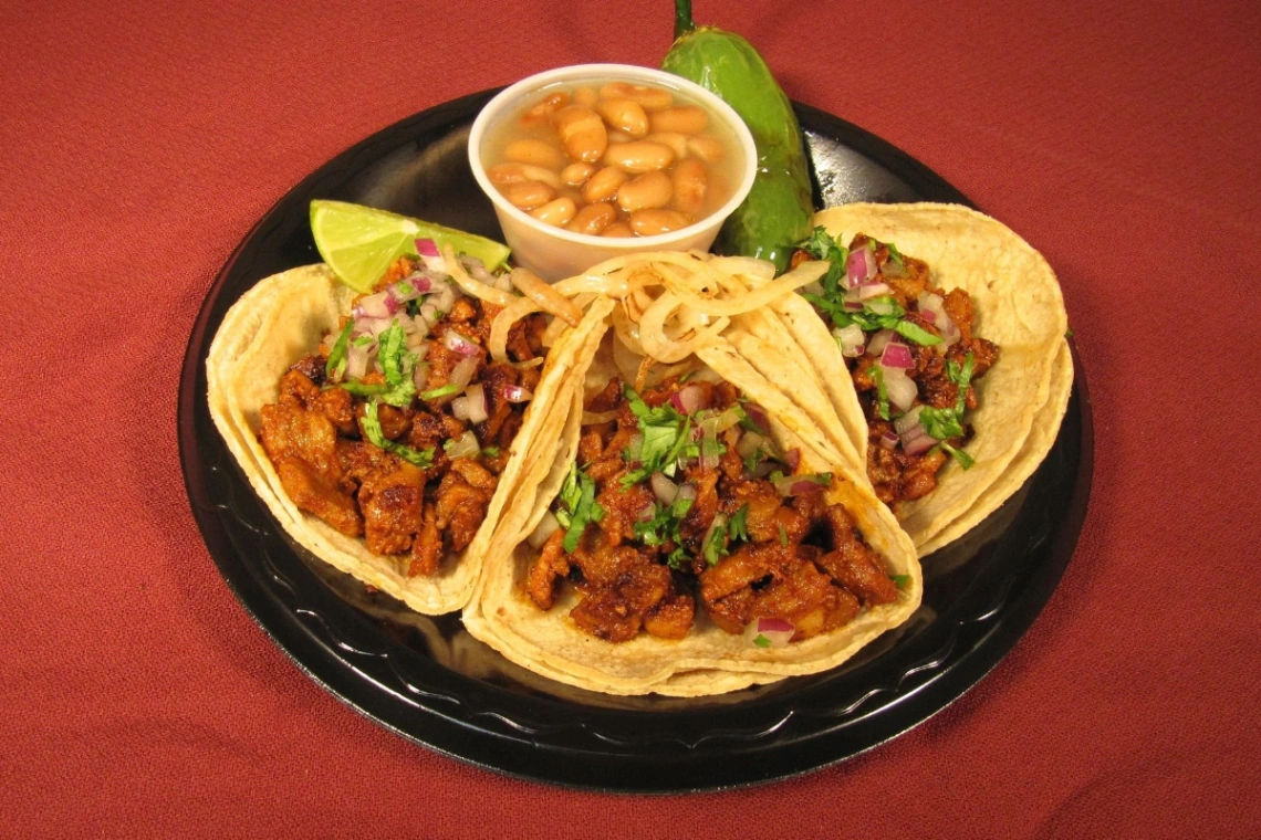 3 Soft Tacos With Side Pinto Beans Special